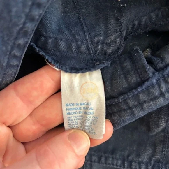 VTG 90s Bugle Boy Kids Blue Denim Overalls Size 2T Snap Inseam Retro Spors - Picture 9 of 9